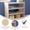 Flash Furniture Bright Beginnings Commercial Grade Space Saving 4 Shelf Wooden Mobile Classroom Storage Cart with Locking Caster Wheels, Kid Friendly Design, Natural MK-KE24114-GG - alternate 5